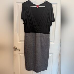 Merona Black and Gray Midi Dress